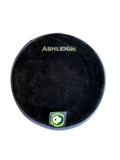 The leather side of a BAM laser engraved with the name "Ashleigh"