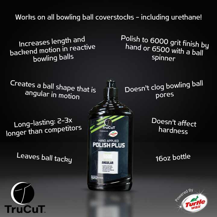 A product image of TruCut Hand Applied Polish Plus Powered by Turtle Wax that explains the benefits of the product. 