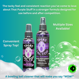 A photo of two bottles of That Wow Factor Ball Cleaner that explains the benefits of the product