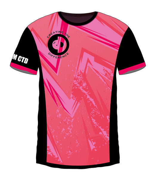 Bowling Shirts, jagged pink jersey